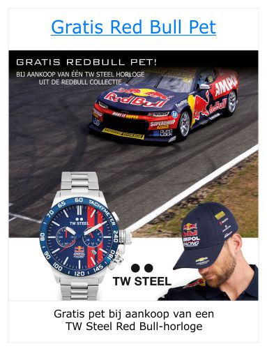 Gratis pet bij aankoop van een TW Steel Red Bull-horloge