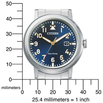 AW1620-81L voordelig stalen horloge Citizen blauwe plaat