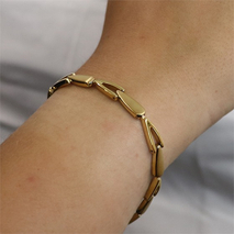 03033-03 Geel vergulde armband Boccia titanium