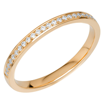 GLIMMER A03 Rosé gouden trouwring-verlovingsring met 0.12 briljant 2.0 mm