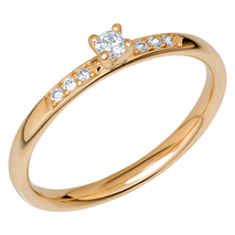 GLINT A01 Rosé gouden trouwring-verlovingsring met 0.12 briljant 2.0 mm