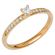 GLINT A02 Rosé gouden trouwring-verlovingsring met 0.19 briljant 2.0 mm