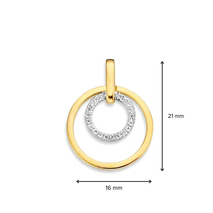 Hanger HH426179 bicolour goud cirkel in cirkel met zirconia