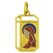 .3.1 gram hanger Maria goud met emaille 29x13 mm
