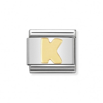 03010111 K letter Nomination staal met goud