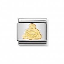 03010506 Boeddha Nomination schakel staal met goud