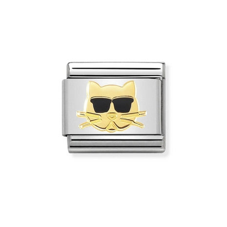 03027244 Nomination Schakel Cool Cat Emaille