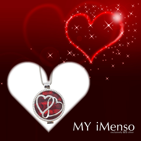 .045 Valentijn Zilveren hart met rood abalone MY iMenso