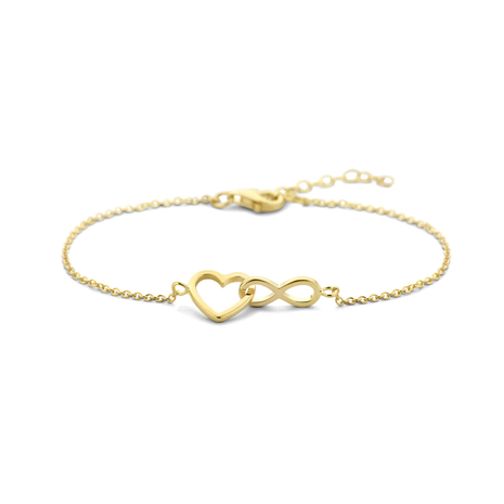 Valentijn armband+collier hart-infinity verguld zilver 89