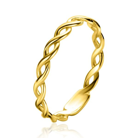 ZGR367 Speels gevlochten gouden ring Zinzi