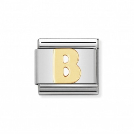 03010102 B letter Nomination staal met goud