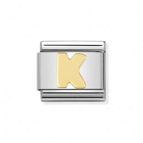 03010111 K letter Nomination staal met goud