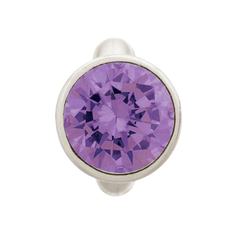 41158-1 Charm Round Amethyst Dome Endless Silver