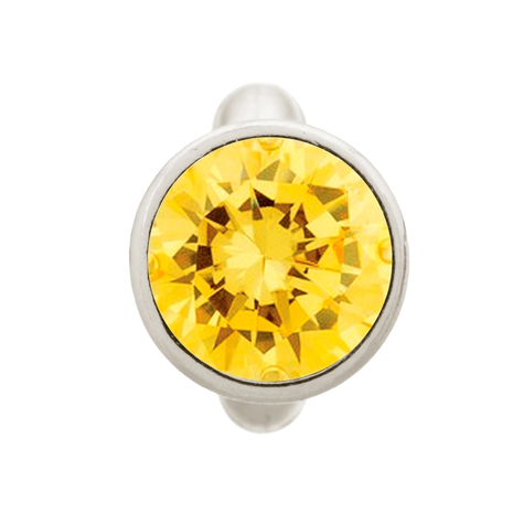 41158-5 Round Citrine Dome Silver Charm Endless