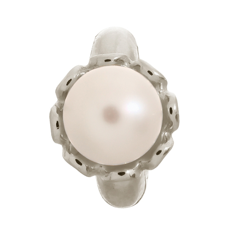 41250-1 Endless charm white pearl flower silver