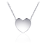N1033 Zilveren collier hart groot voor foto of vingerafdruk